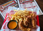 4 Mother Clucking Tenders Combo - Four hand-breaded, all-white meat chicken tenders, fried until perfectly golden and served with your choice of one signature dipping sauce. $11.95