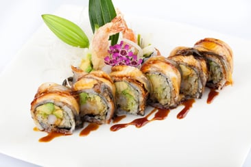 Hot Fire Torched Black Dragon Roll (8)