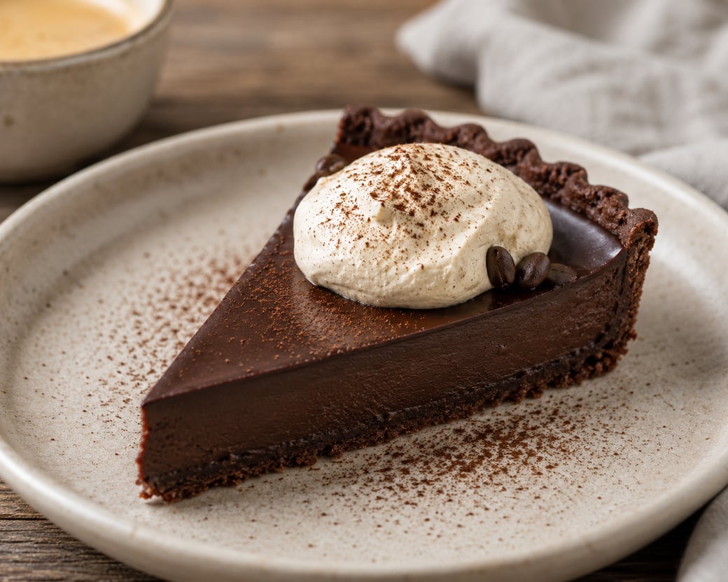 Dark Chocolate Tart w/Espresso Whipped Cream 