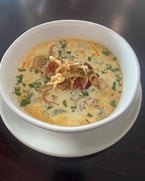 Welcoming the weekend with a bowl of comfort: our creamy potato soup, finished with delicate fried shallots and crisp prosciutto. Simple, warm, and quietly indulgent

#HomemadeGoodness #FoodieFavorites #FoodLovers