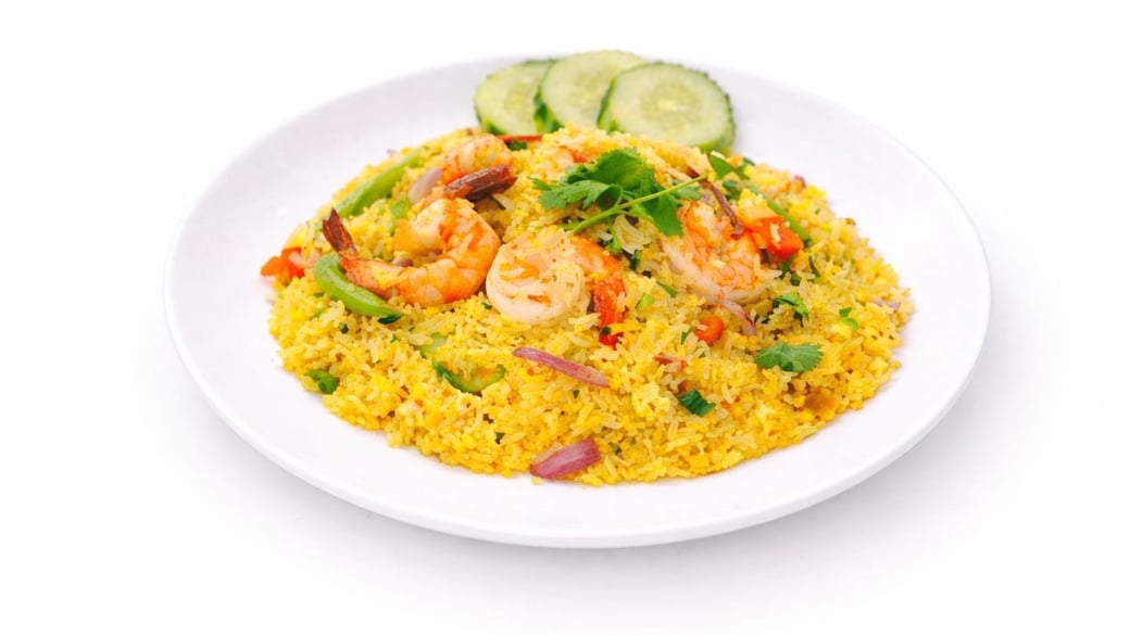 Goong Ga-Ree (Yellow Curry Shrimp Fried Rice)