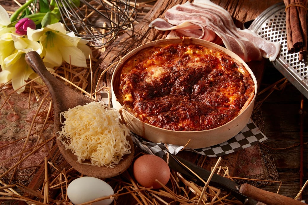 Large Ham and Cheddar Quiche