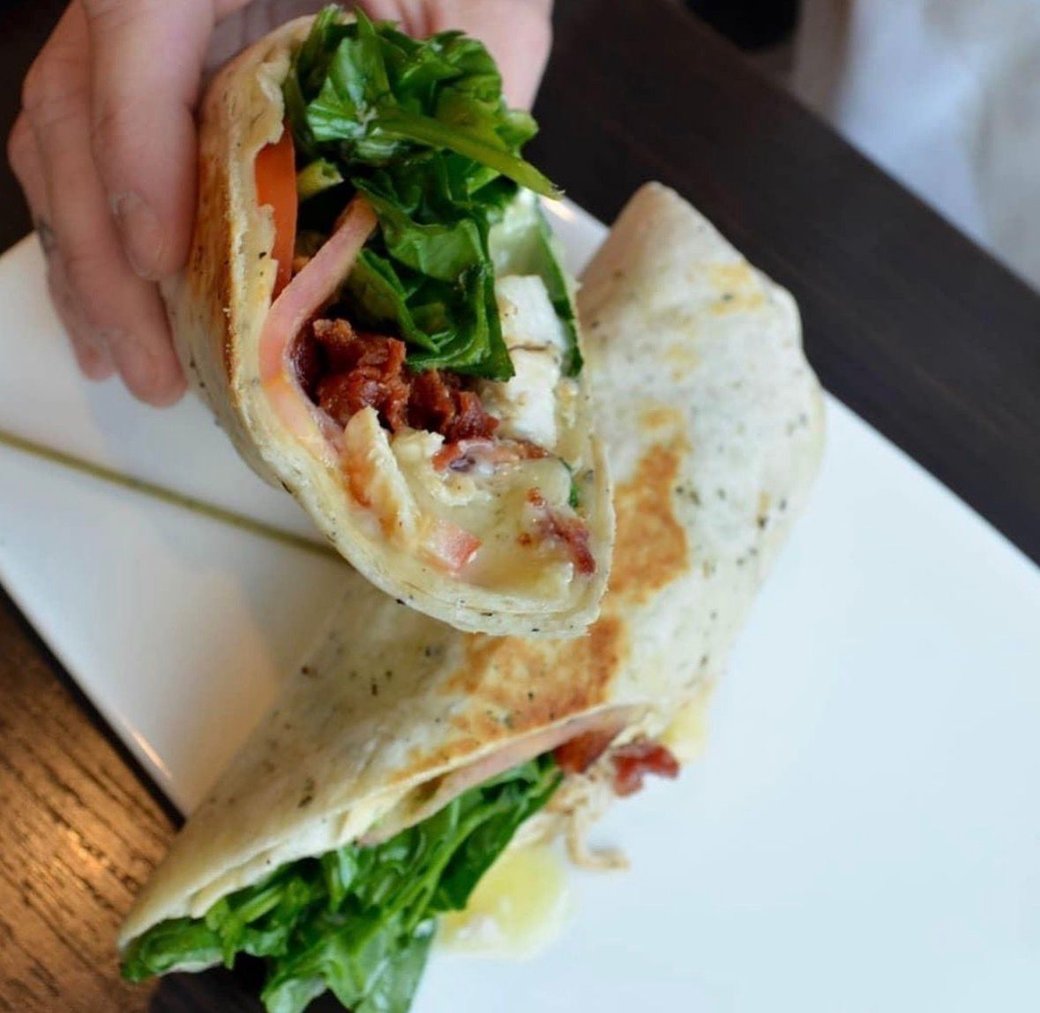 Chicken, Bacon And Brie Wrap (Substitute side Soup or side Caesar $5)