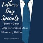 This Father’s Day, give Dad the kind of meal he really wants.
We’re serving up chef’s specials made with heart and plenty of flavor:
🔥 Salmon Cakes
🥩 22oz Porterhouse Steak
🍓 Strawberry Gelato

Great food, good company, and a well-deserved toast to the man of the day.
Join us all weekend long and make it a Father’s Day to remember.