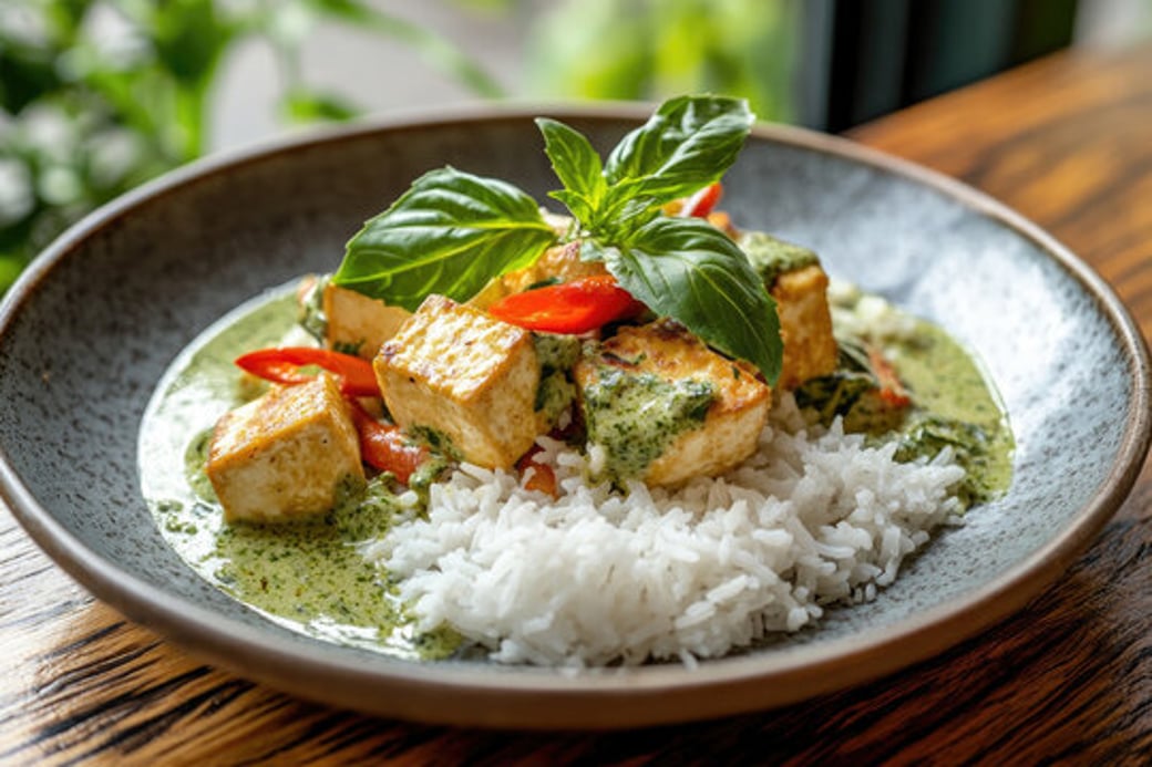 V6.  Curry Tofu + Seasonal Vegetables Stir-Fry