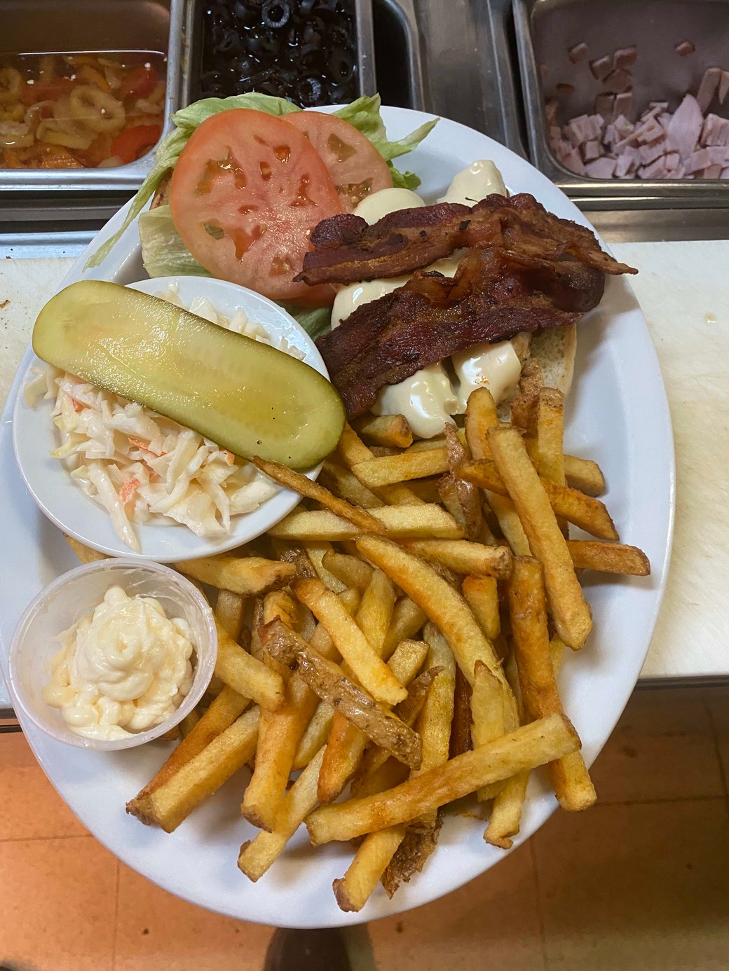 Chicken Club on a Kaiser Sandwich