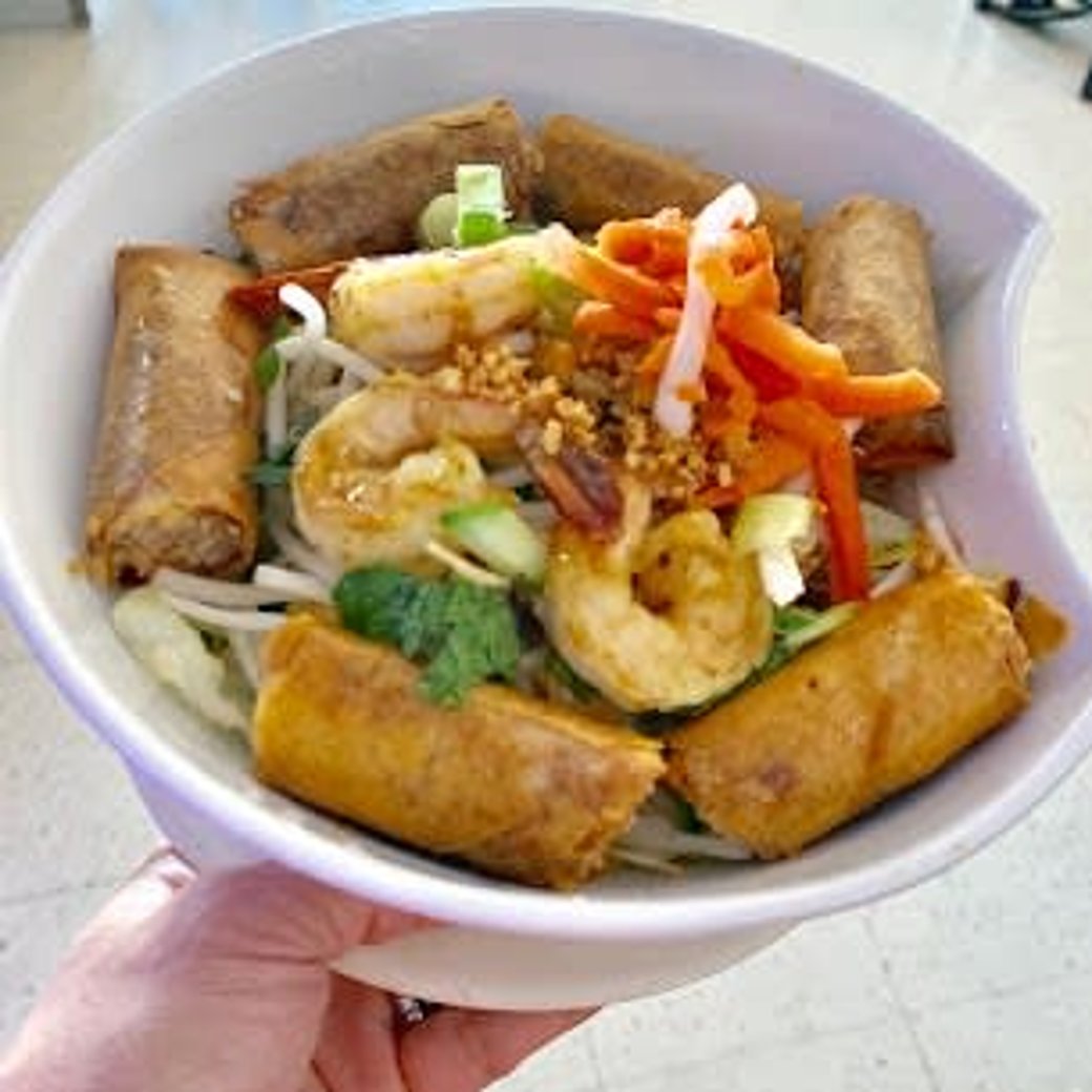 G1.  Grilled Prawns + Spring Rolls