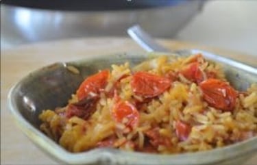 Roasted Tomato and Double Smoked Bacon Rice Dish