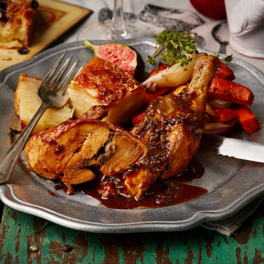 Baked stuffed Chicken supreme  with mushroom and goat cheese