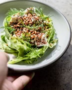 greeeeeens 🍃 exclusive salad in our mother's day box available for pre-order today till Sunday. you know what to do ;)

boston lettuce | verde dressing, puffed grains and seeds, dill, house goat cheese, pickled pomegranate