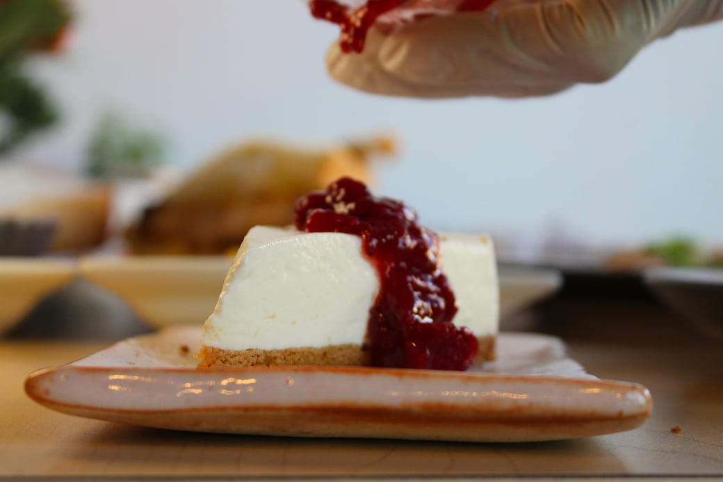 Yogurt Cheesecake with Strawberry Jam