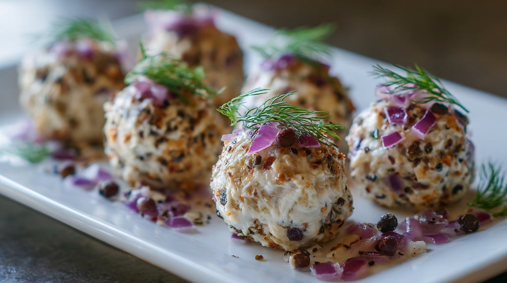 Salmon Everything Bagel Cheese Truffles
