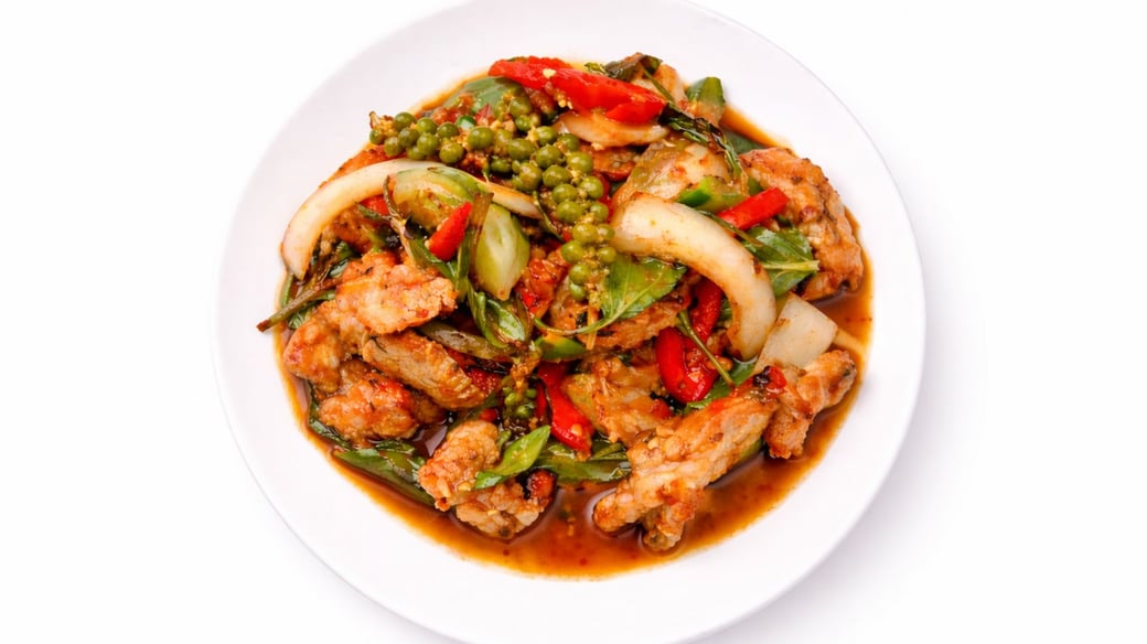 Pad Ped Moo Pah (Pork Stir Fry Red Curry Paste)