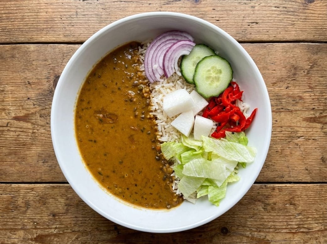 Dal Makhani → Creamy Lentils Rice Bowl