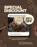 Enjoy our Wednesday special discount of 25% off house made desserts! 

#primecutsitaliansteakhouse #SweetTooth #ItalianFlavors #DineInStyle #TreatYourself #HomemadeGoodness