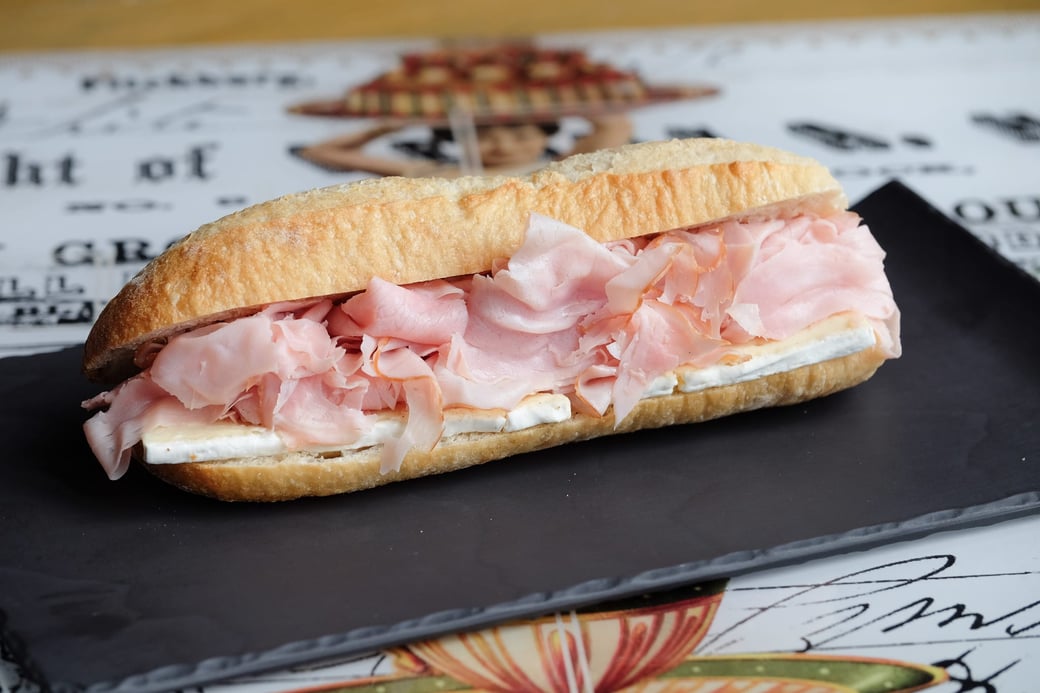 TOASTED HAM AND BRIE BAGUETTE