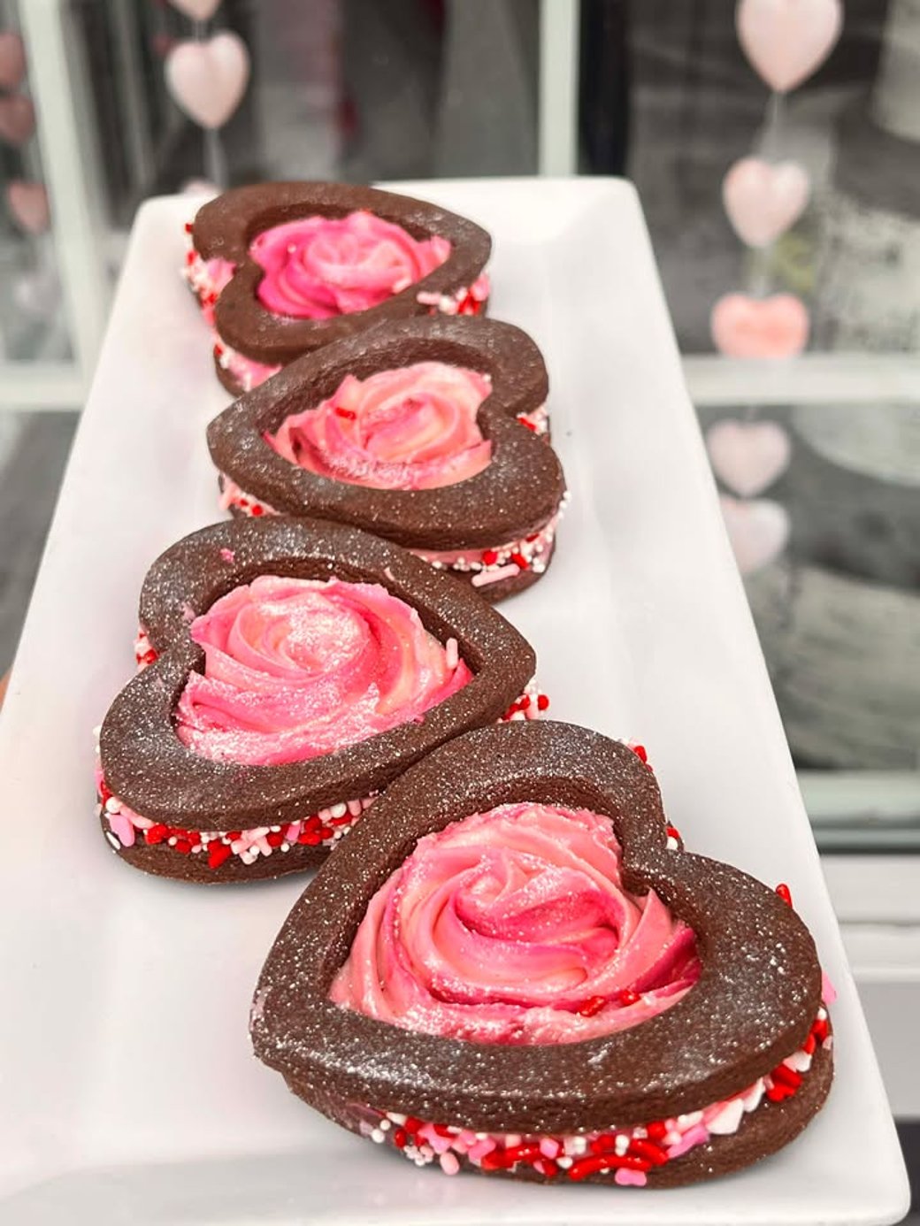 Valentine chocolate butter cream cookies