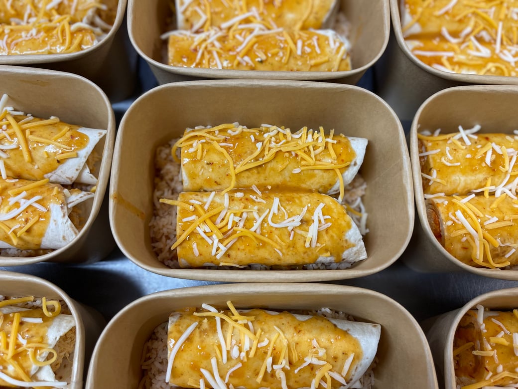 Shredded Chicken Enchiladas w/ Red Rice