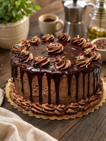 Triple Fudge Chocolate Cake Whole Serves 8-12