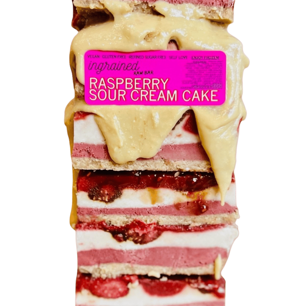 Raspberry Sour Cream Cake Bar by ingrained 