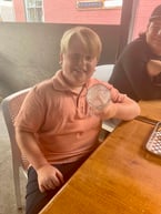 Handsome young Nate pretty happy about the milkshake he made (we helped a little) and finished in fast order! 