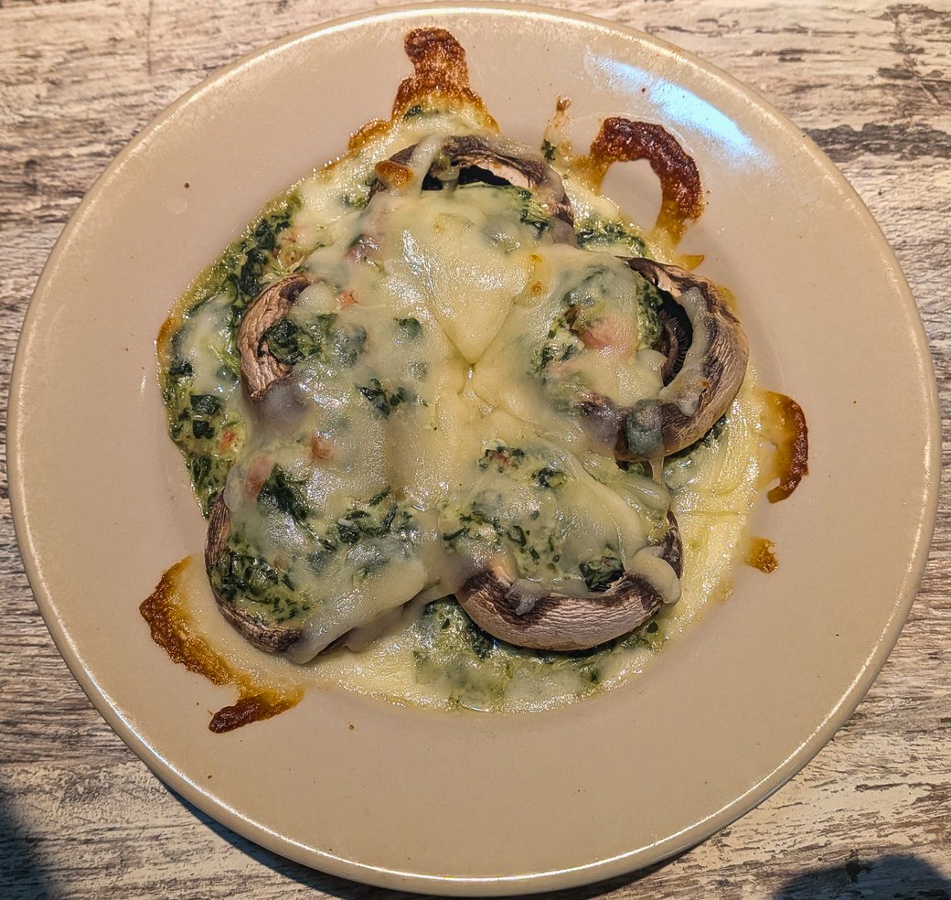 Spinach Artichoke Stuffed Mushrooms