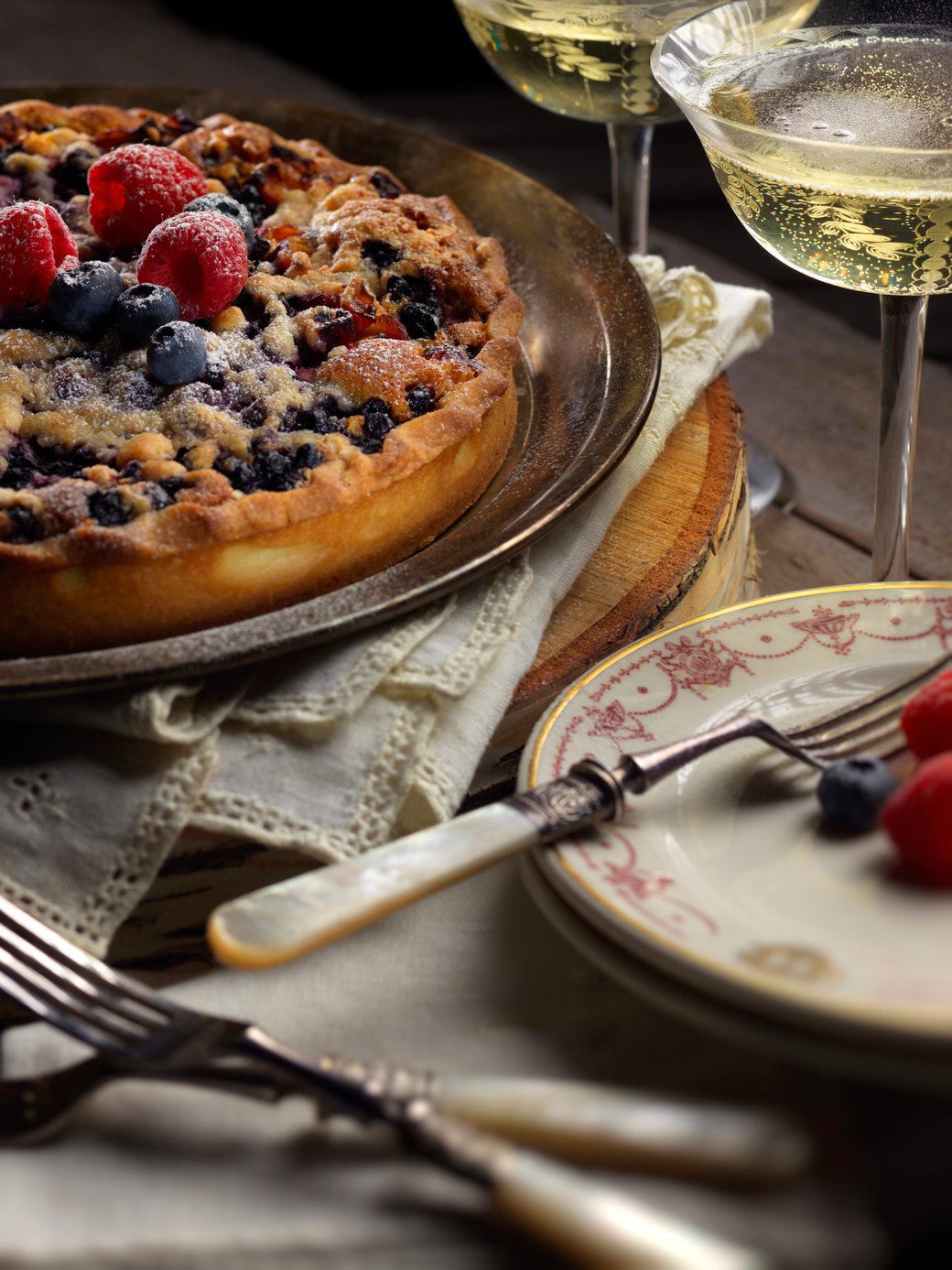 Raspberry and Apple Crumble Tart