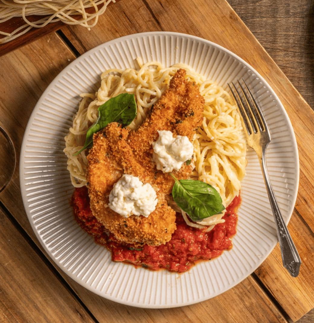 Chicken alla Milanese con Burrata