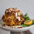 weekend flower feature!! limited quantities- come & get it 💐

fire-roasted cauliflower with a side of schug, garlic tahini, and toasted & spice pine nuts for $14 - $16.