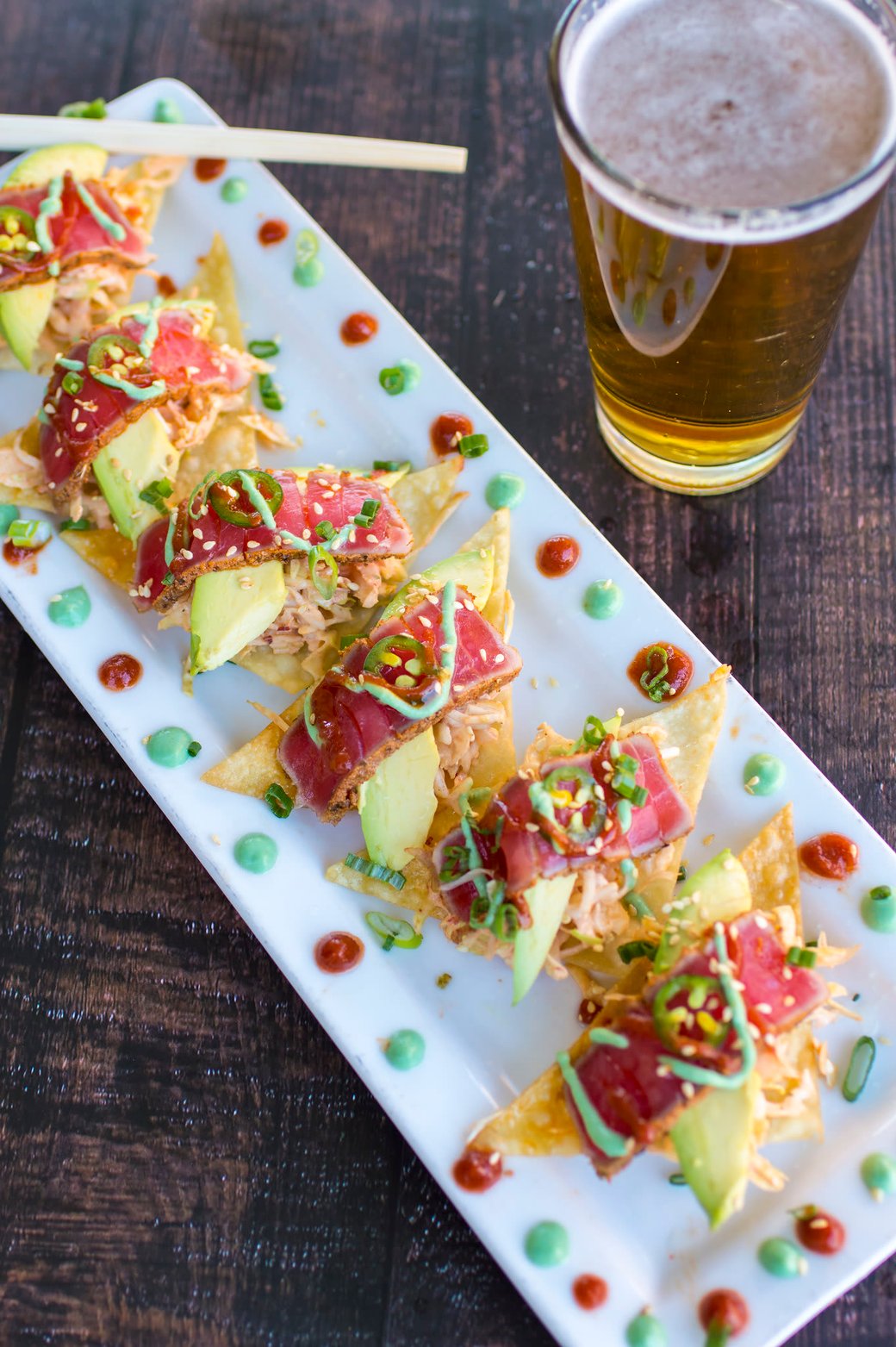 SEARED AHI WONTONS