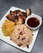 WE ARE OPEN UNTIL 8:30 TODAY‼️HOT OFF THE GRILL ! Jerk Chicken Platter 🗣️ #explore #explorepage #jamaica