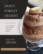 Enjoy dessert at a discount! 25% off house made desserts! 

#primecutsitaliansteakhouse #SweetTooth #HomemadeGoodness #DineInStyle #TreatYourself