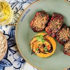 It's the hazelnut dukkah that sends it over the top for us on our Chicken Shish dish ✨

Duqqa, du'ah, do'a, or dukkah is an Egyptian and Middle Eastern condiment consisting of a mixture of herbs, nuts (we love our hazelnuts), and spices. The word is derived from the Arabic word for "to pound" since the mixture of spices and nuts is pounded together. 

Our hazelnut dukkah with sesame and coriander seeds gets dusted over our harissa-honey glazed chicken, then served with chirshi and roasted squash to finish the dish 〰️

#AzharOssington #middleeasternfood #lebanesefood #mediterraneanfood #Gusto54RestaurantGroup