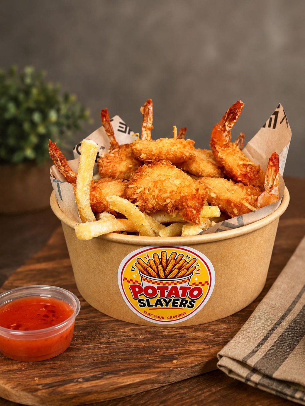 Coconut Shrimps and seasoned fries