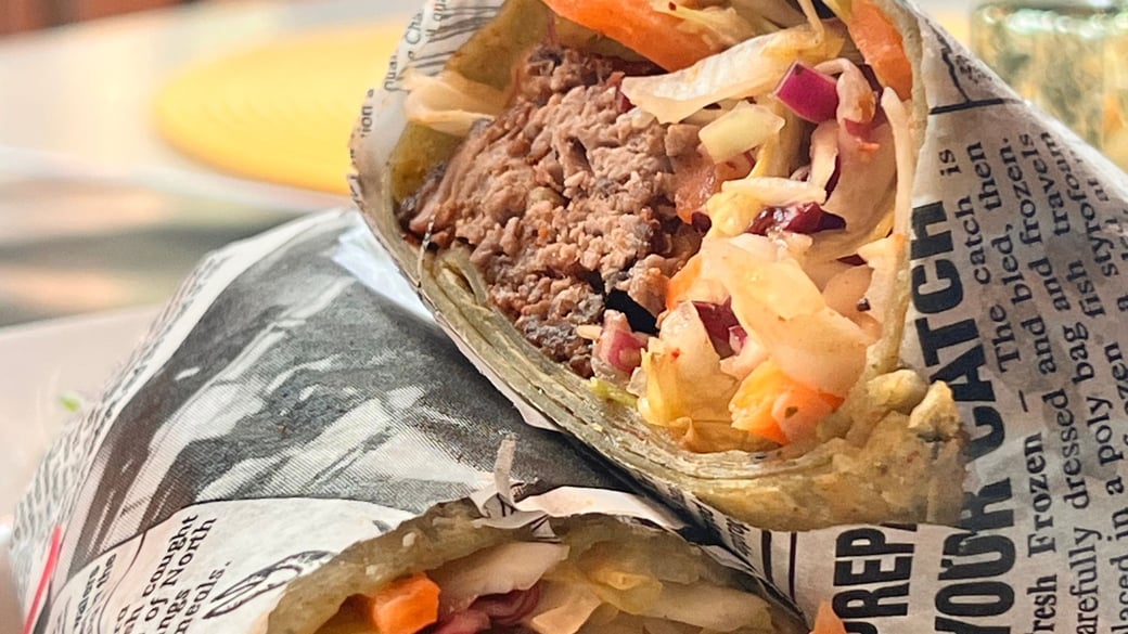 Beef tikka lettuce wrap