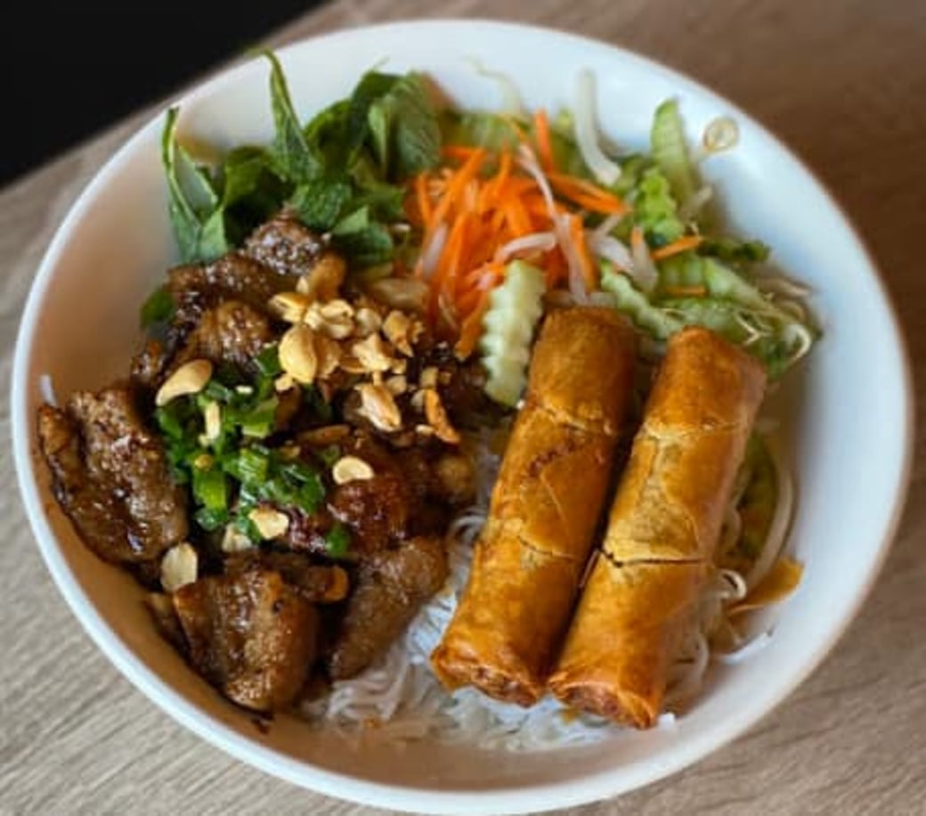 G3.  Grilled Pork + Spring Rolls