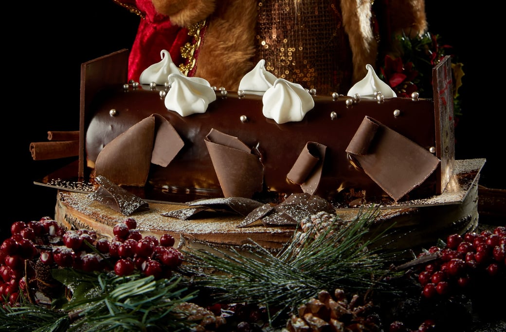 The French traditional Christmas Buche de Noel