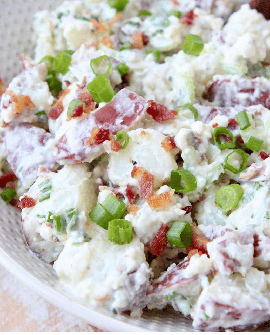 Red, White and Blue Cheese Potato Salad