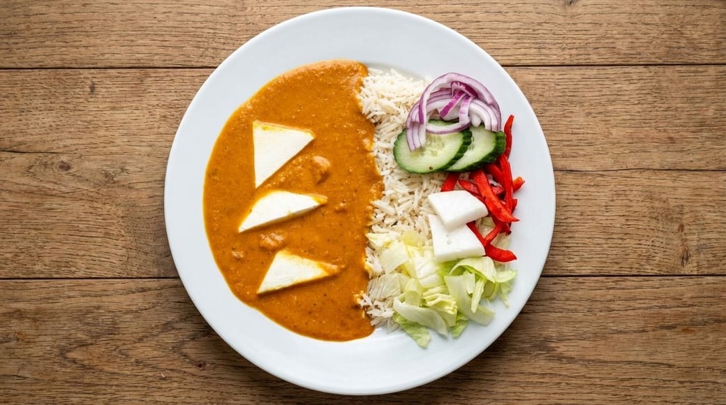Shahi Paneer → Creamy Paneer Curry Rice Bowl