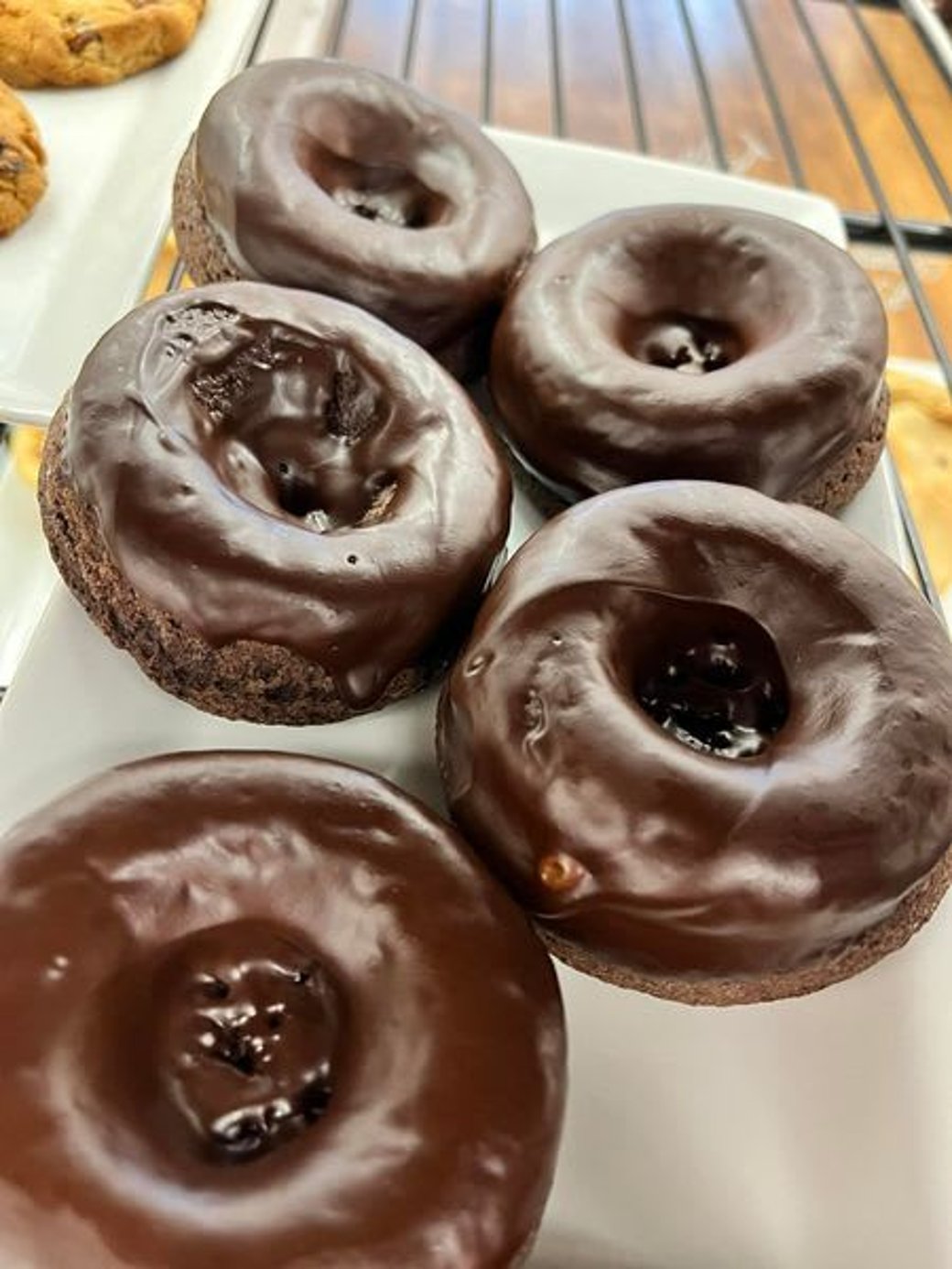 Keto chocolate glazed donuts 