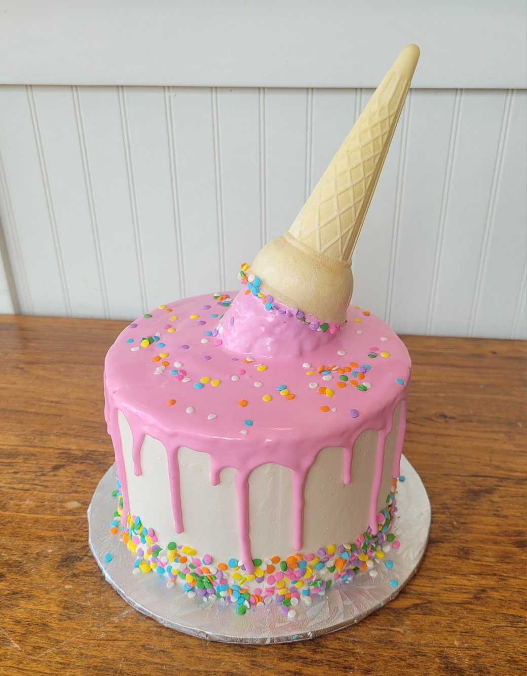 Melting ice cream cake