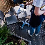 patio prep 😎 fyi: azhar now opens at 6pm!