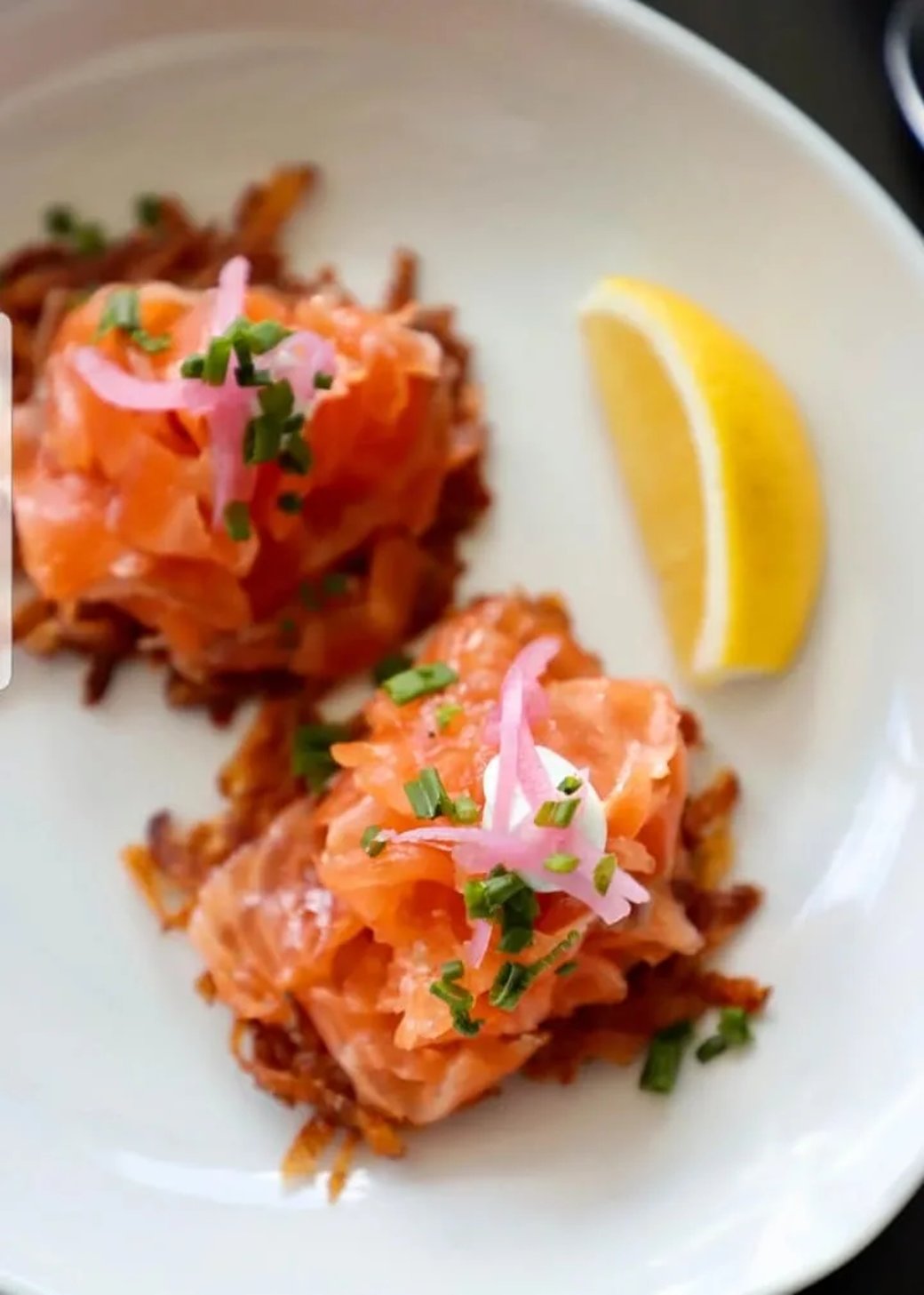 T&J Smoked Salmon on Potato Rosti 