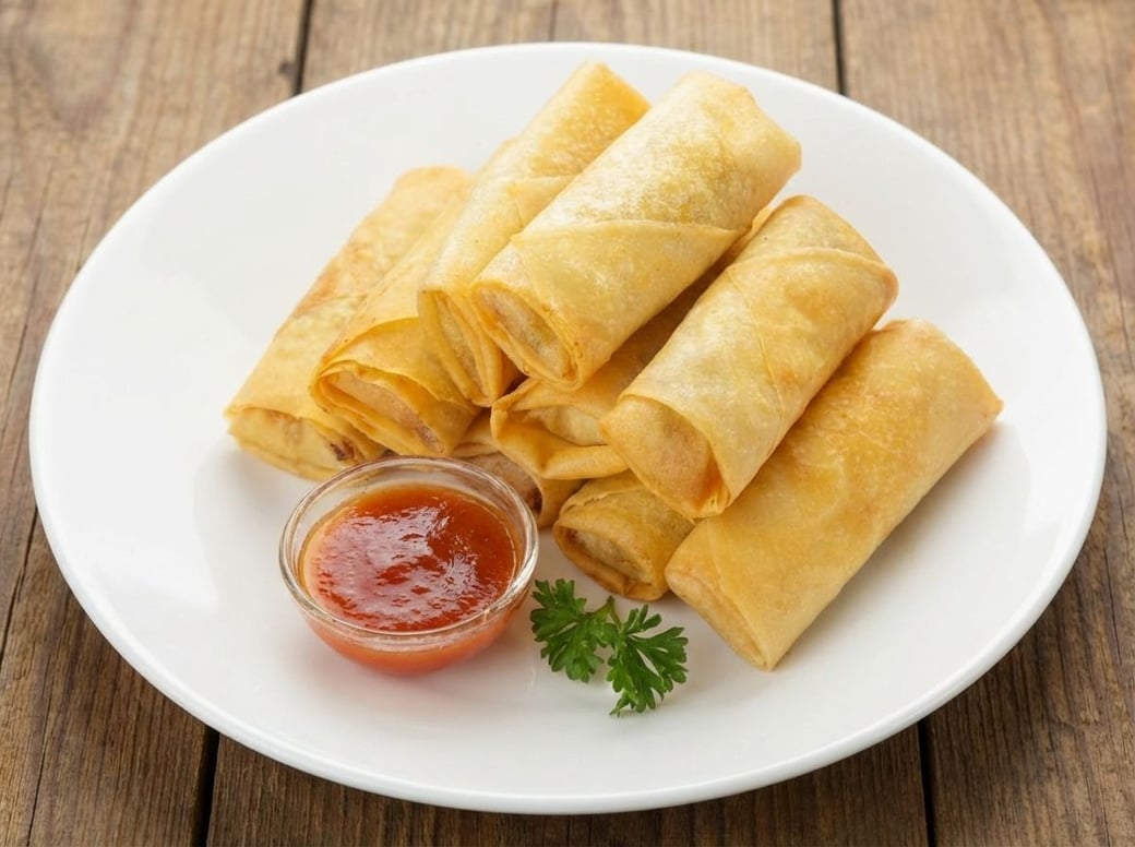 Golden Veggie Spring Rolls