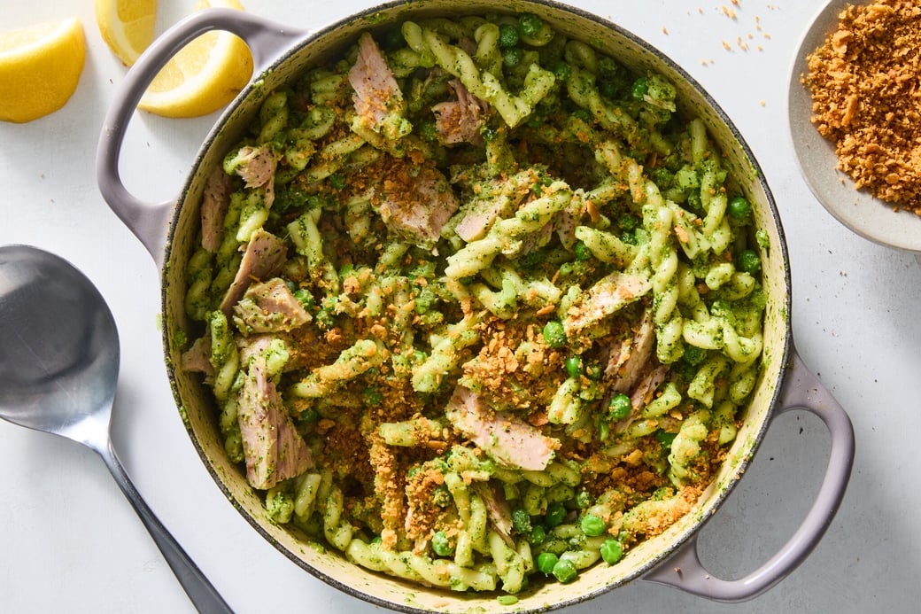 Dill Pesto Pasta with Tuna