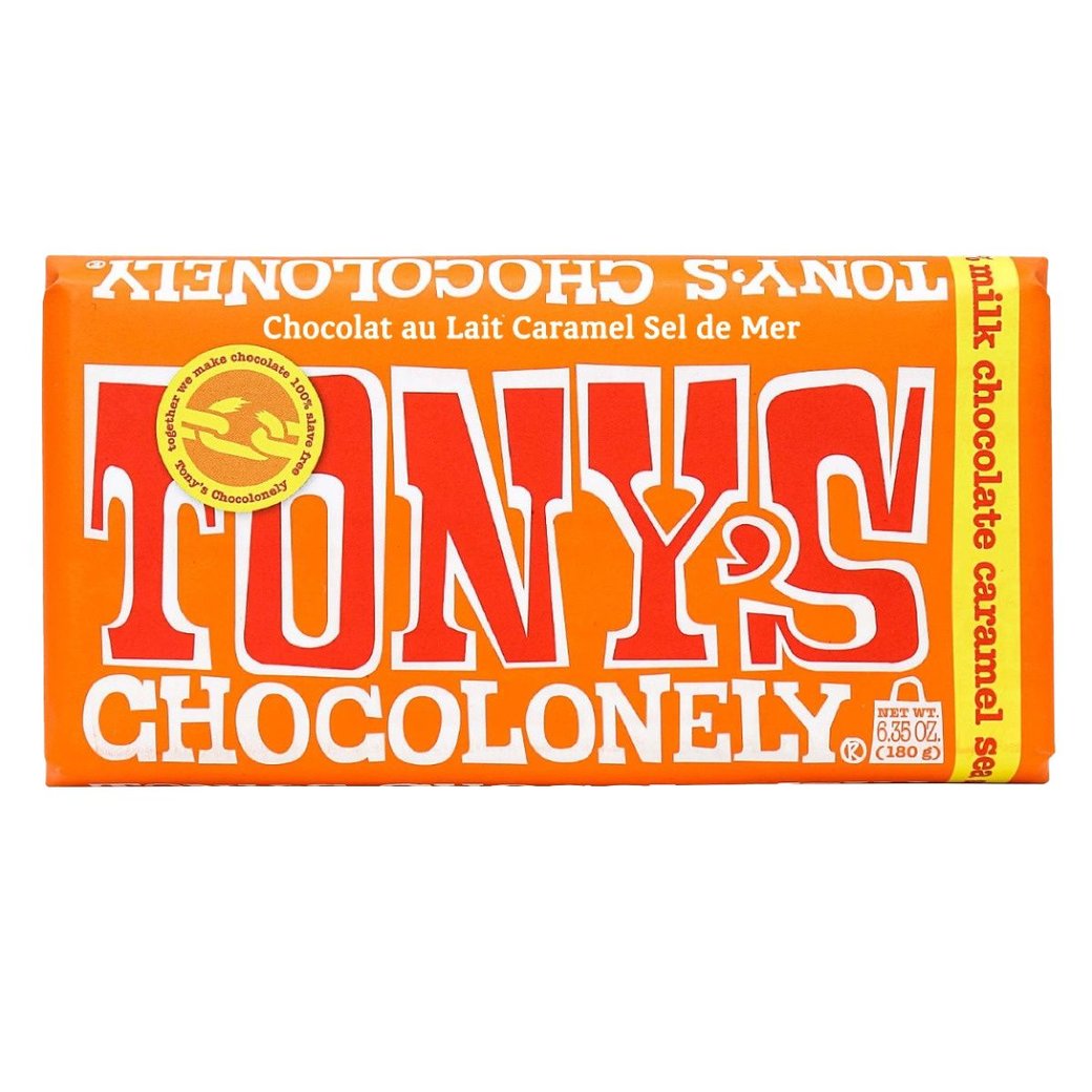 Tonys Chocolonely 32% Milk Chocolate Caramel Sea Salt Bar 180g