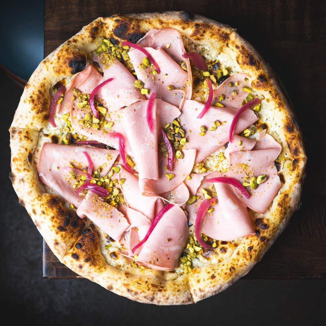 Mortadella E Pistachio Pizza