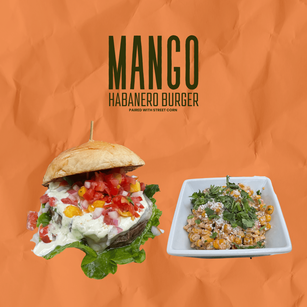 Mango Habanero Burger & Street Corn