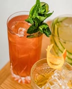 oh hey cuties 🥰  rose hibiscus mule, smoke show + garden smash