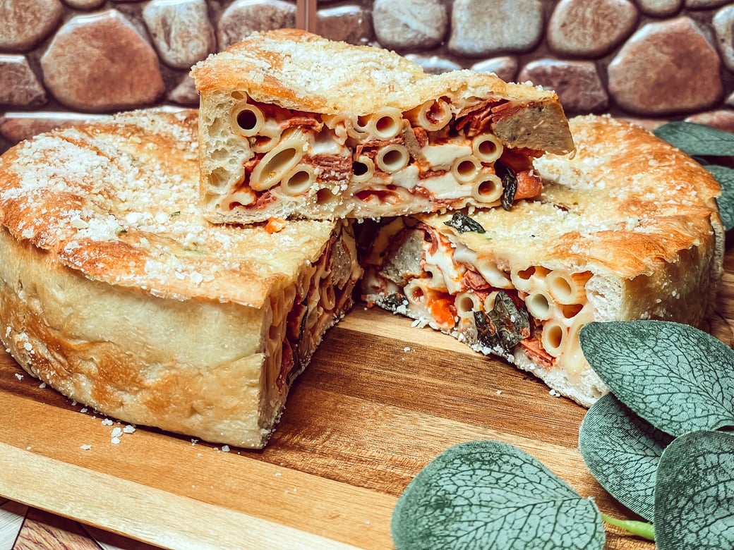 Timballo Stuffed Pasta Pie Serves 8